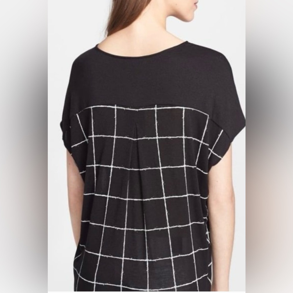 Vince Windowpane tee Black and white small - Picture 4 of 14